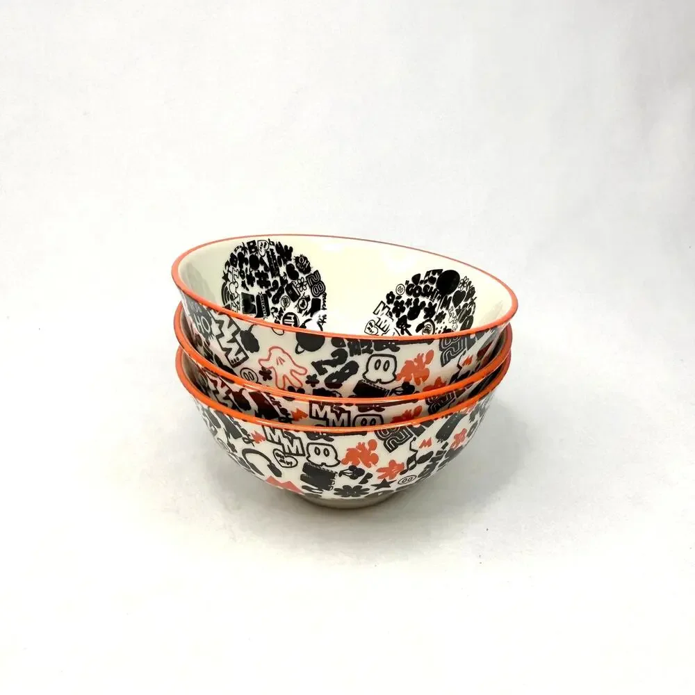 Set of 3 Disney Mickey Mouse Ceramic Bowls